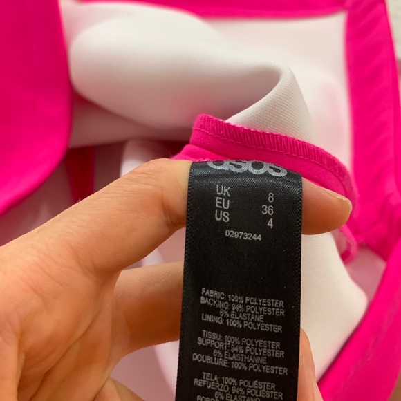 Asos hot pink asymmetrical sleeveless mini dress - Picture 4 of 5